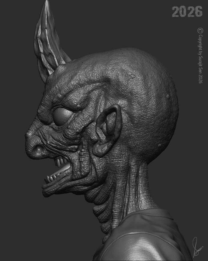 One_Horn_Creature_Digital_SCulpture_SurajitSen_June2026_for_WIP6