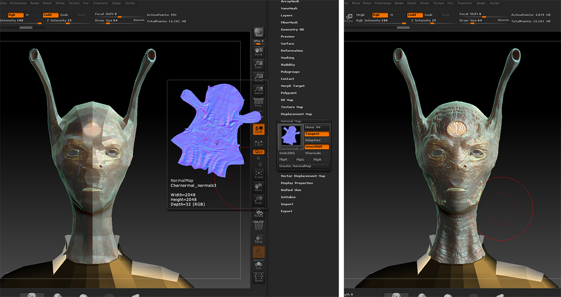 import normal map zbrush