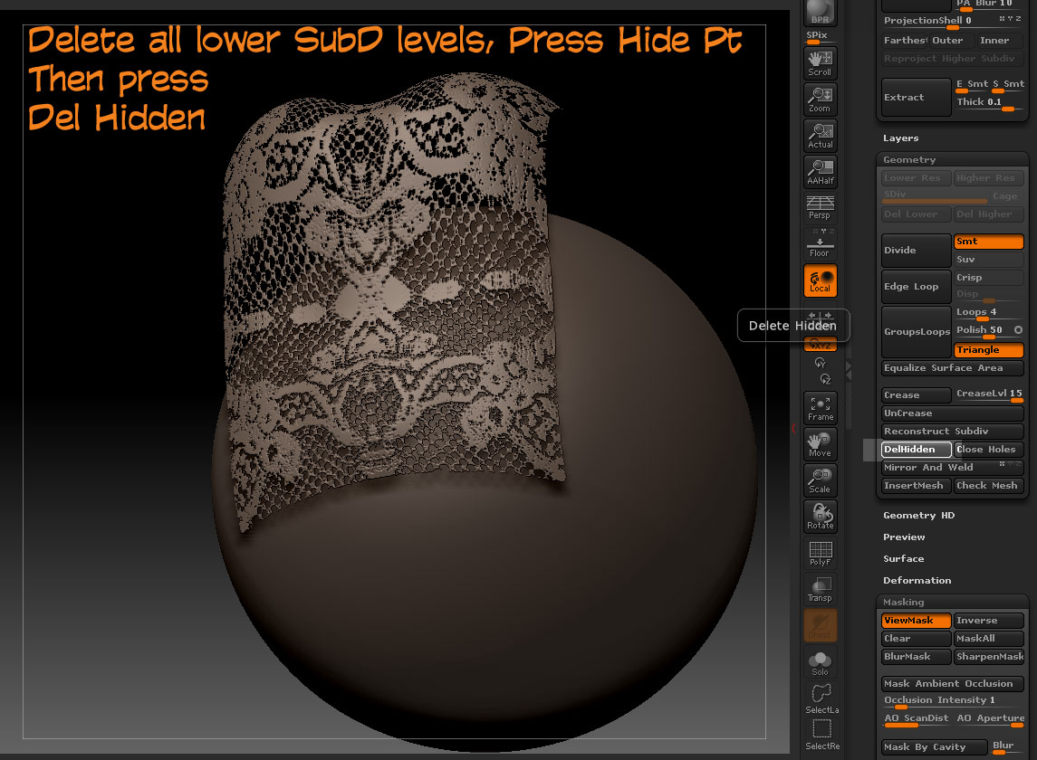 lace texture zbrush