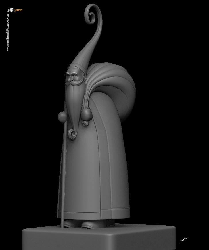 Santa_Dgital_Sculpture_SurajitSen_Dec2020WIP