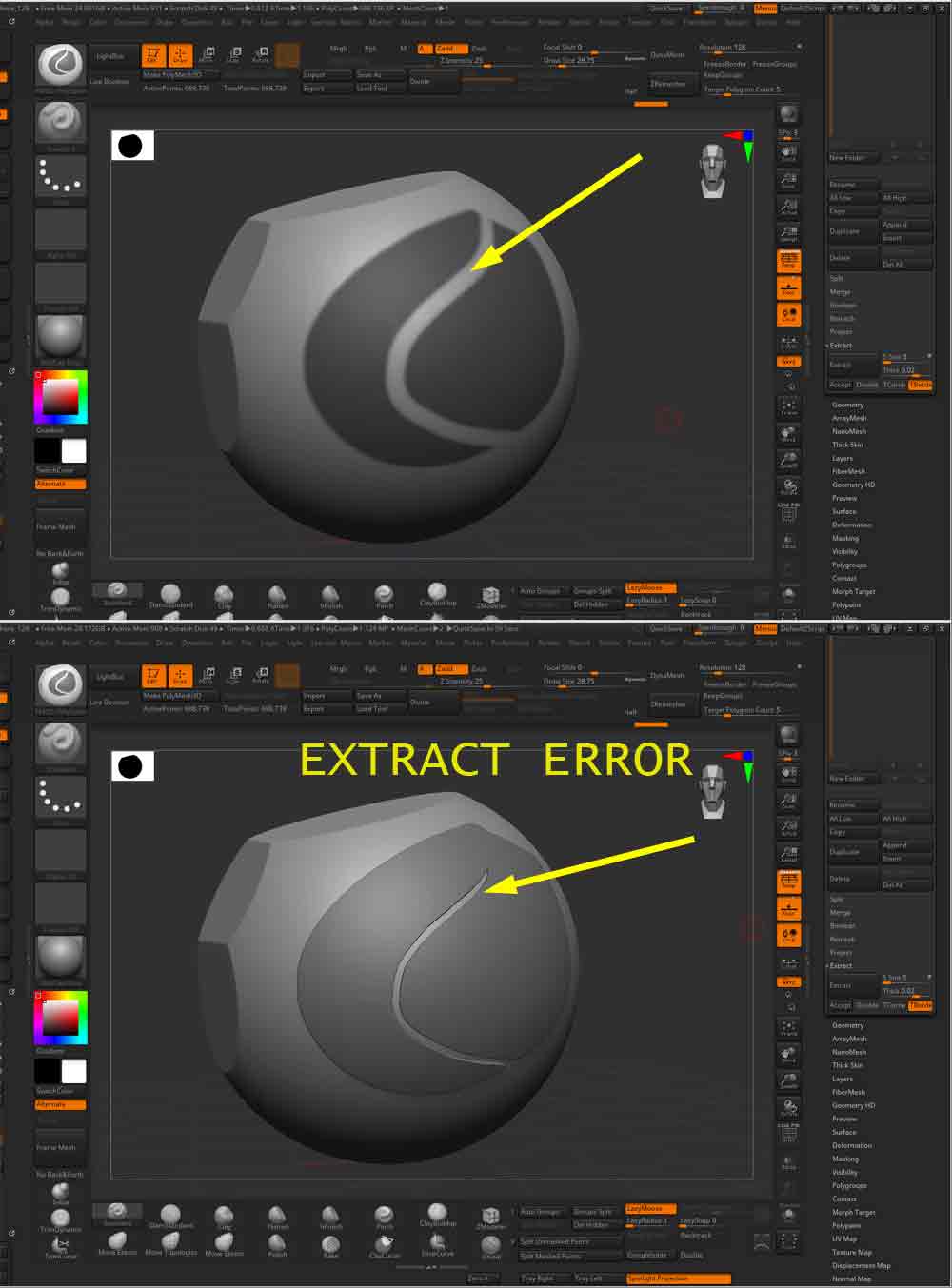 alt click sometimes deletes mesh zbrush