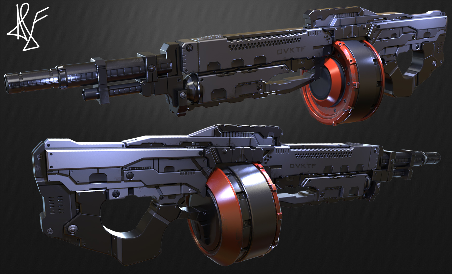 fantasy sci fi weapon zbrush