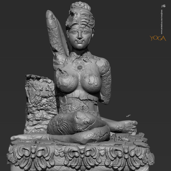 Yoga_Day_Digital_Sculpture_SurajitSen_June2020A_WIP