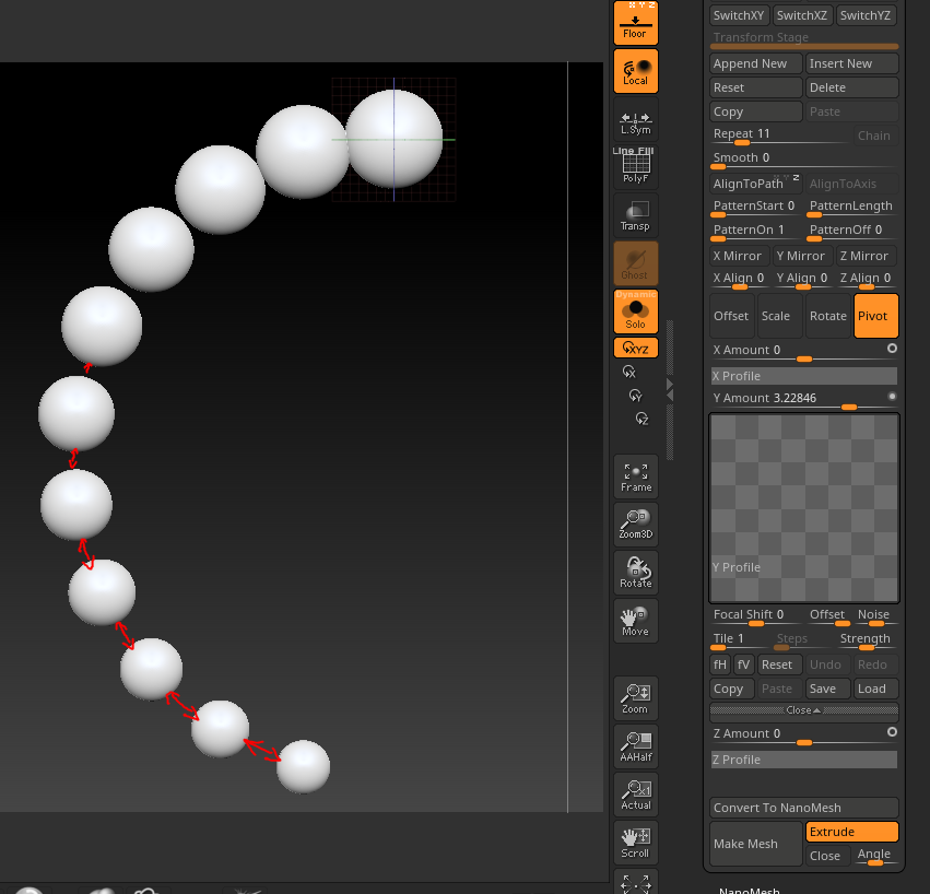 zbrush curves taper