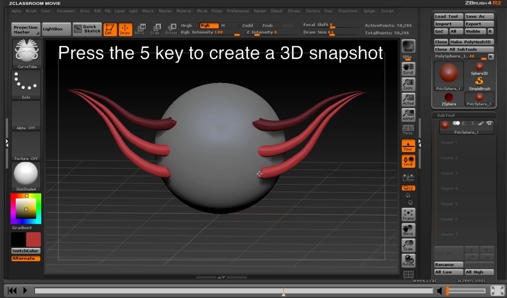 What is 3D snapshot in the video? Answered. ZBrushCentral