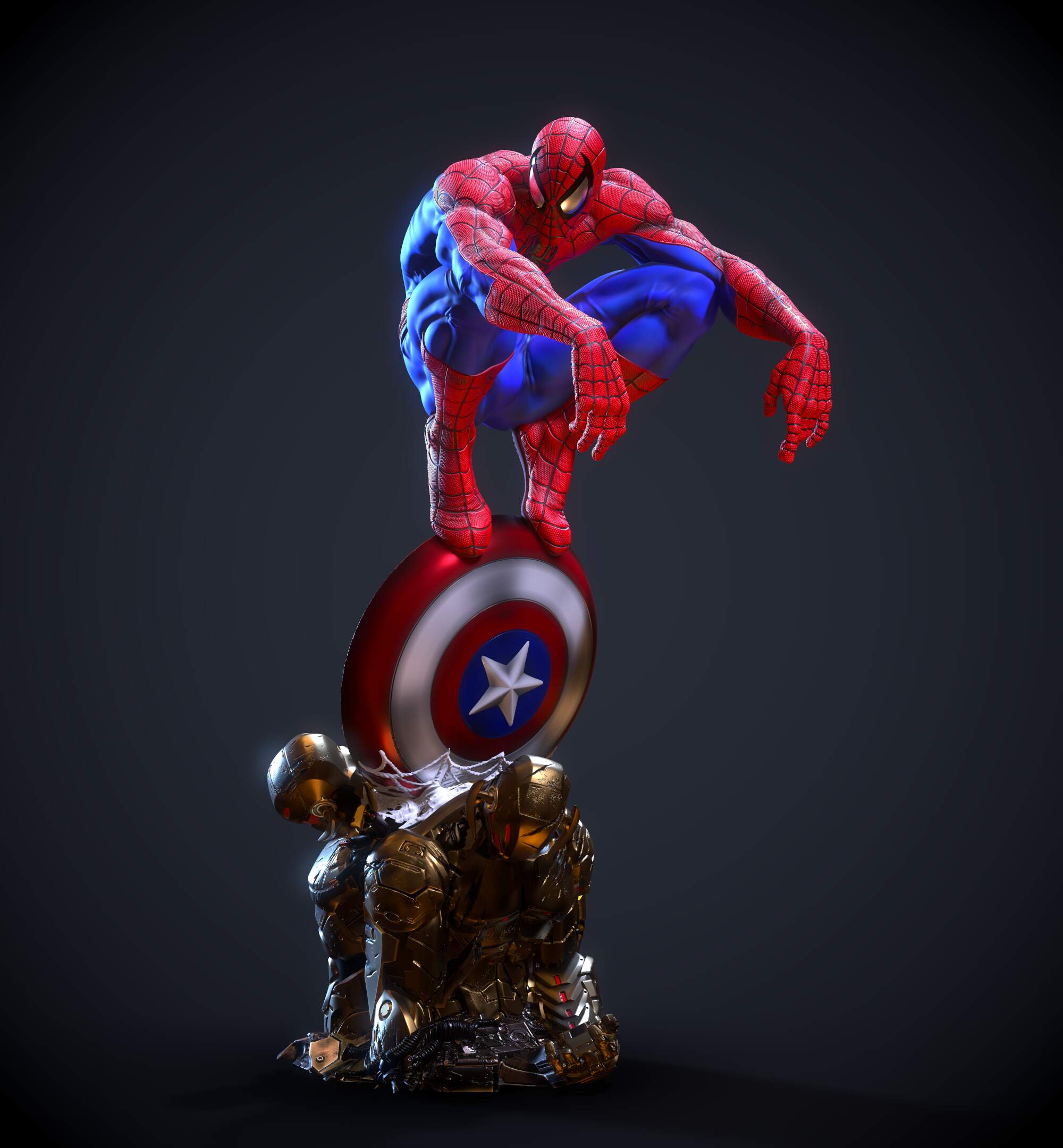 spiderman zbrush stylizedscuplutre