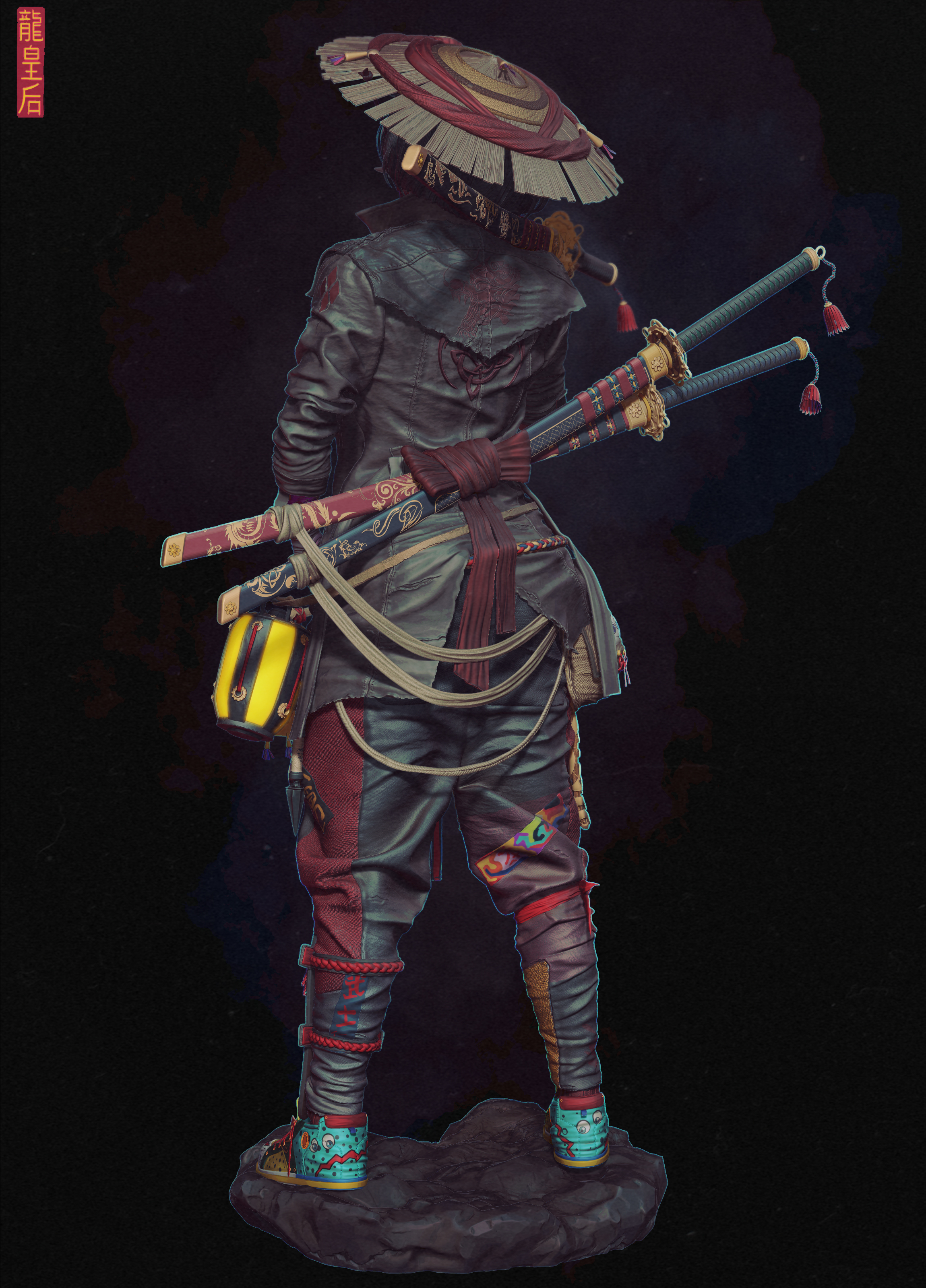 A kunoichi samurai, enhance the kunichi aspect in the artstyle of the verse empire from aldnoah zero