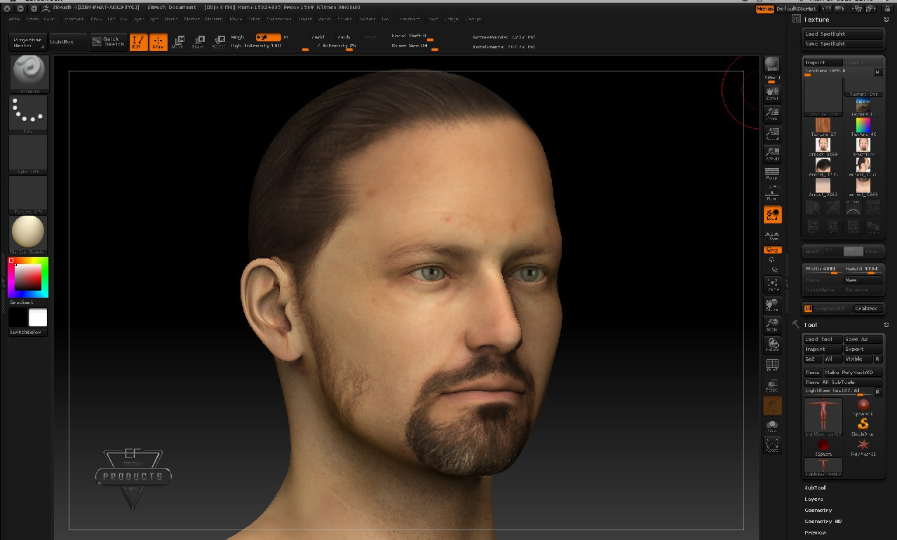 does spotlight show up in zbrush movies