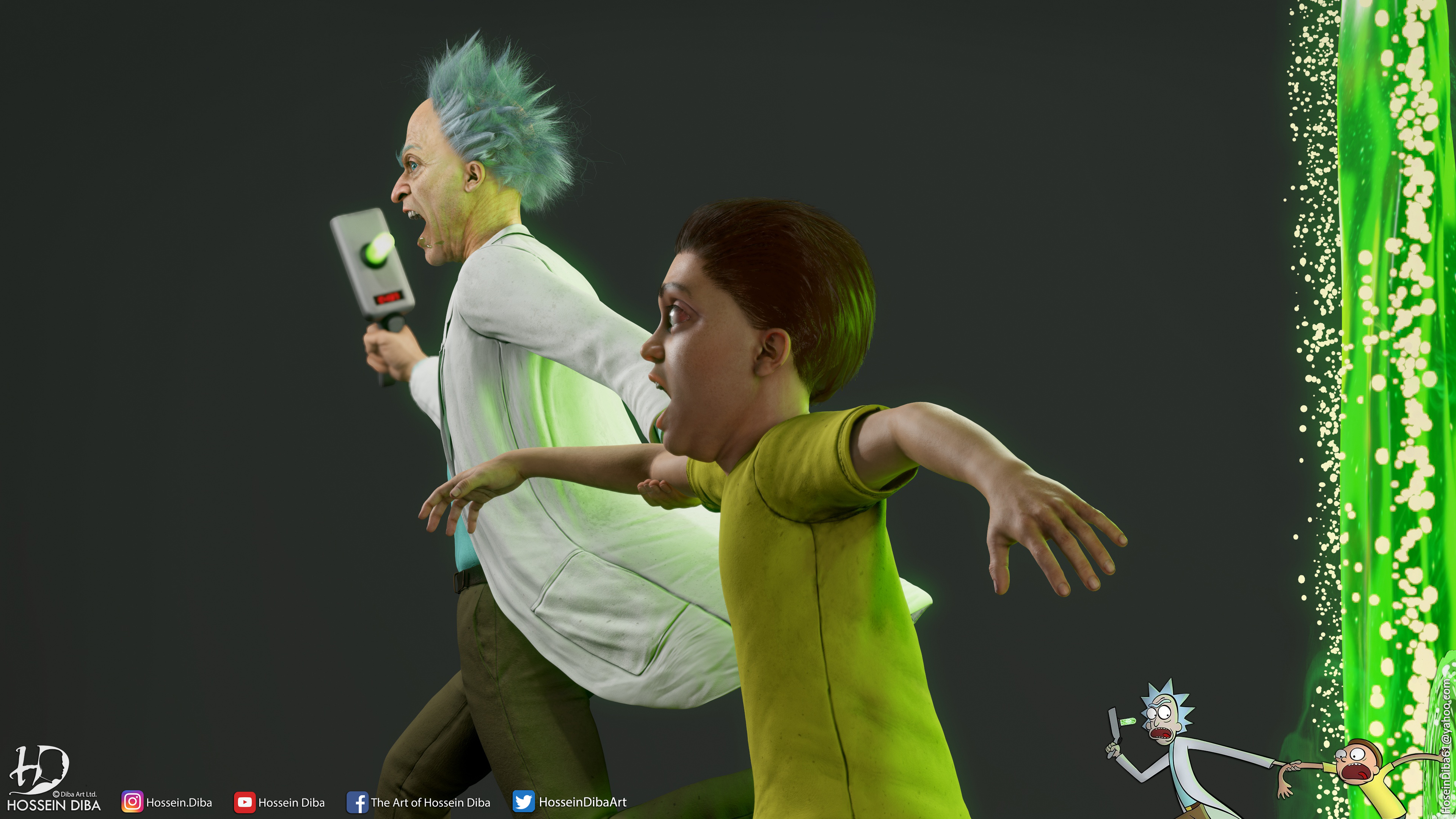 Hossein Diba - 3D Model of Rick and Morty(Real time)
