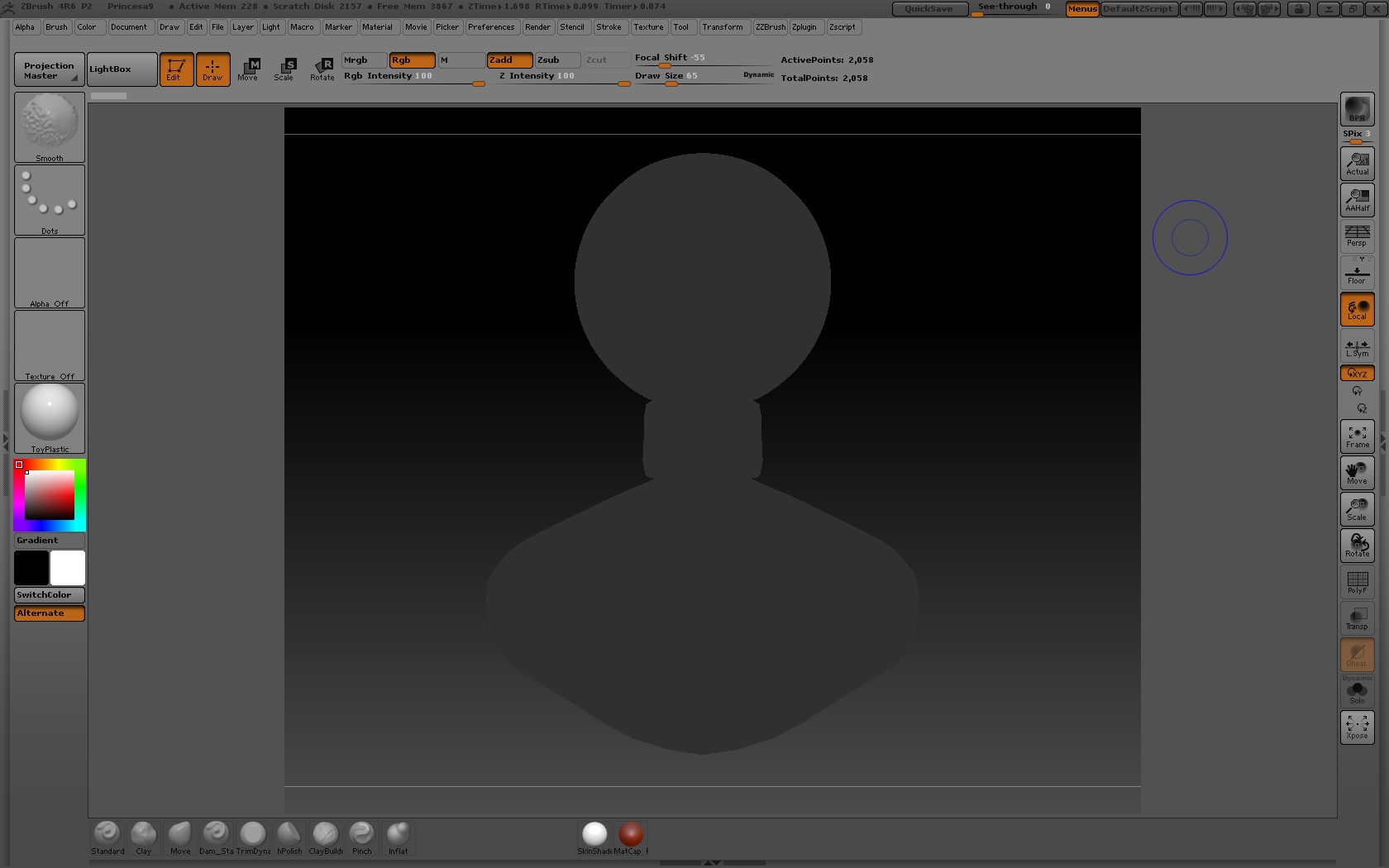 tool preview grayed out zbrush