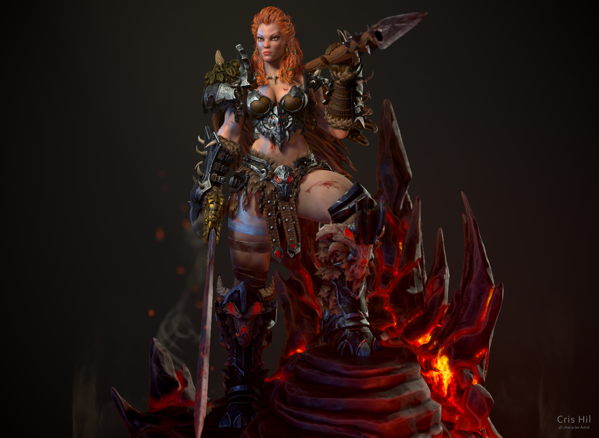 Barbarian Female - Diablo 3 Fanart.