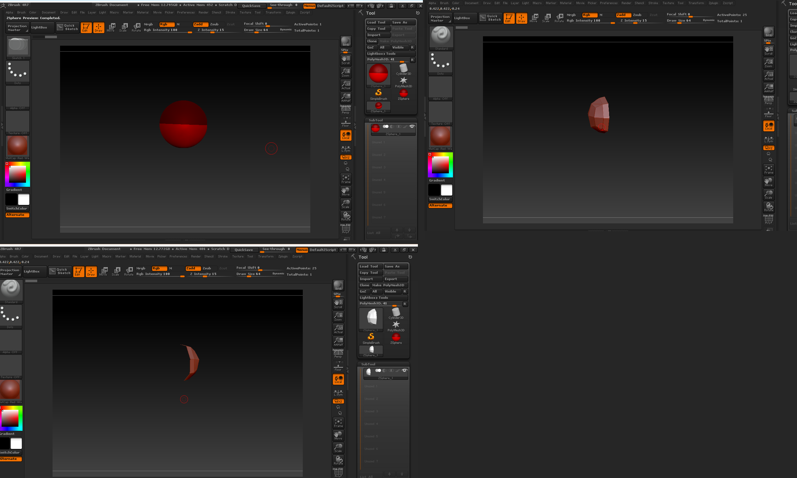 zbrush cannot add zsphere