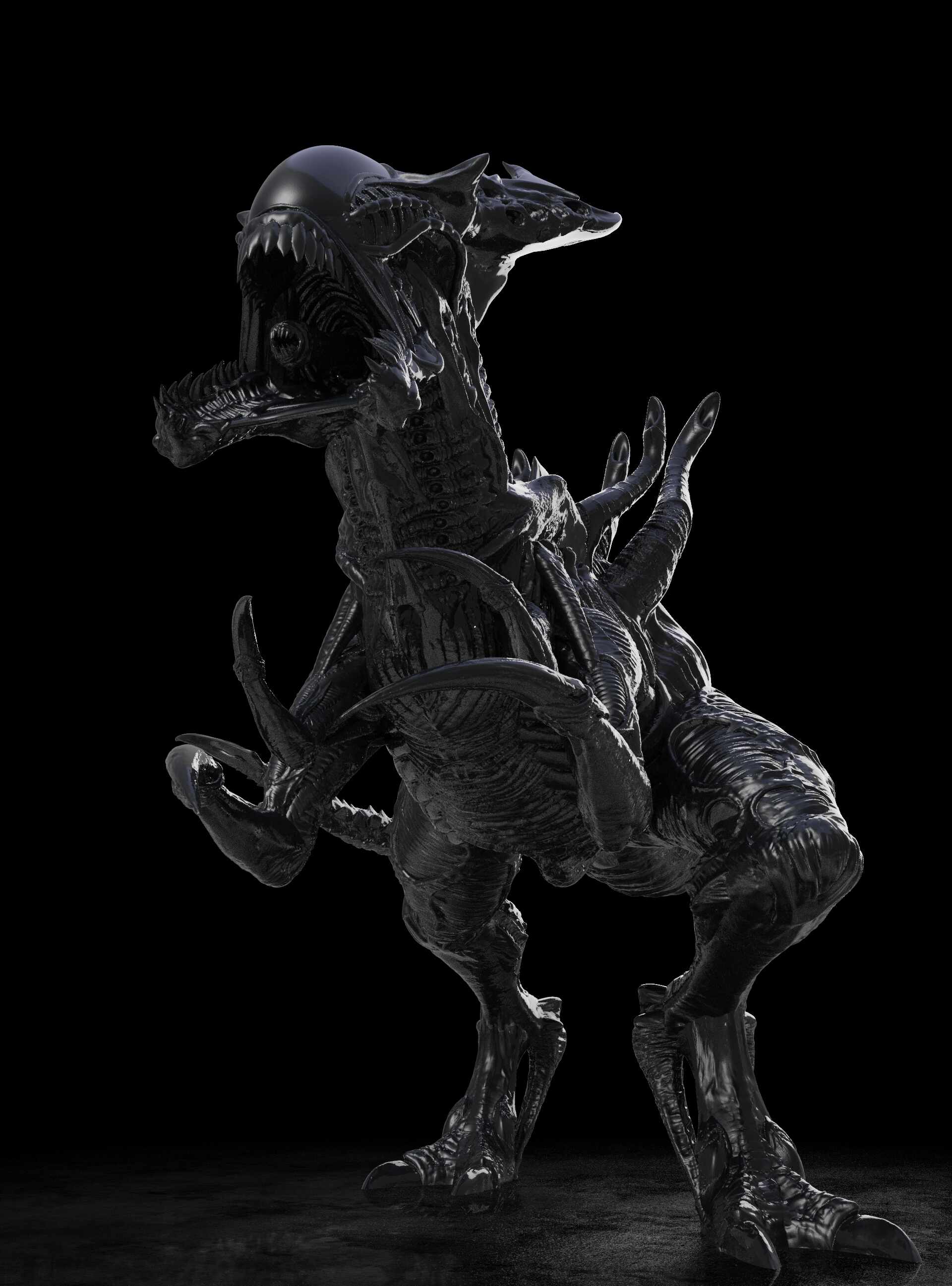 Xenomorph T-rex - ZBrushCentral, image size:1920x2594