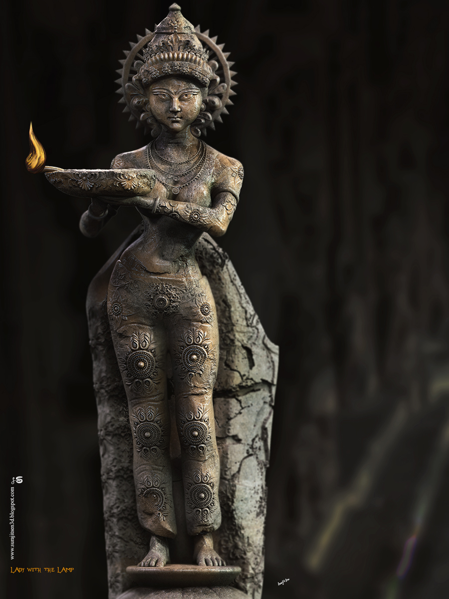 Lady_with_the_Lamp_Digital_Sculpture_SurajitSen_Nov2020_L