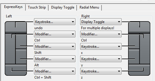 wacom tablet keyboard configurations zbrush