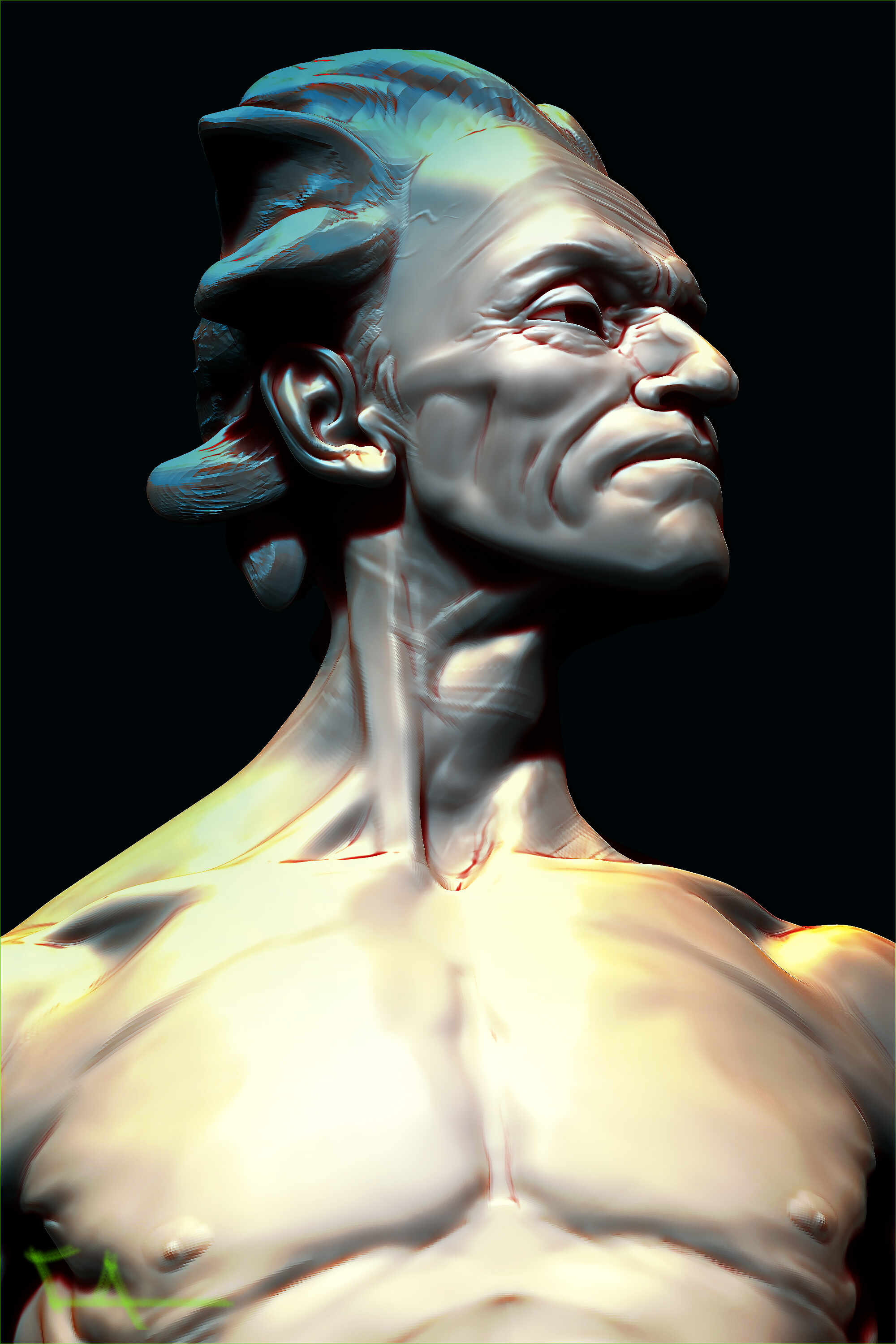 Realistic Rick Sanchez by Darya Girina sculpting_Movement and expression research _14