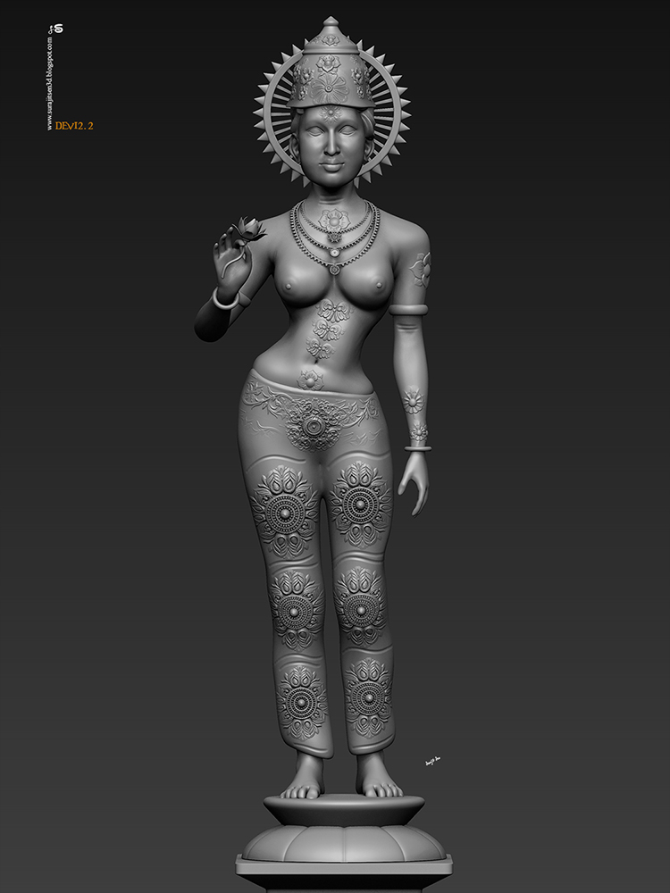 Devi_Digital_SCulpture_SurajitSen_Sept2020AA_WIP
