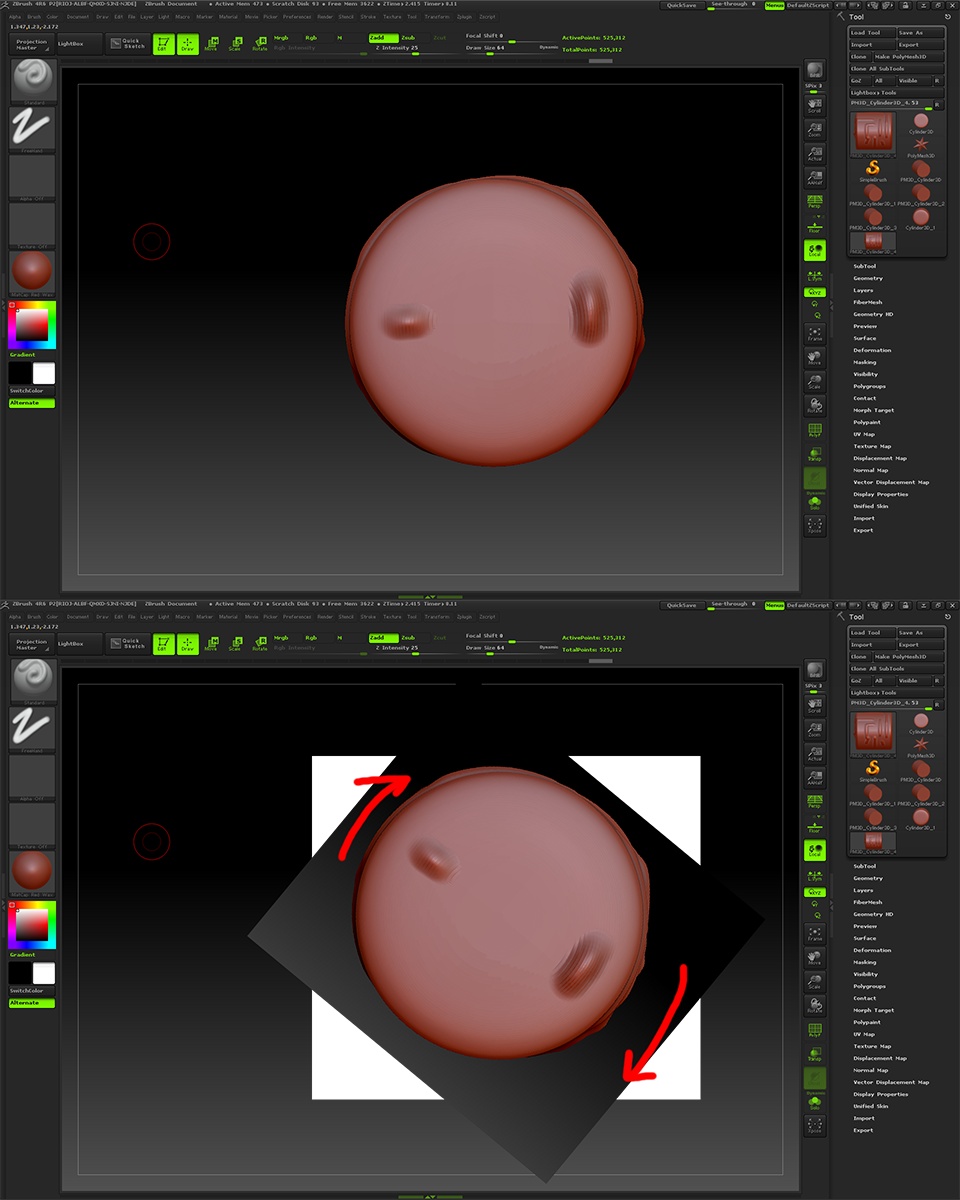 wacom zbrush rotate view stuck