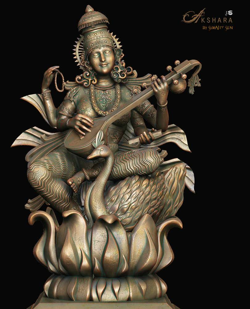 Akshara_Digital_Sculpture_SurajitSen_Feb2022_metal