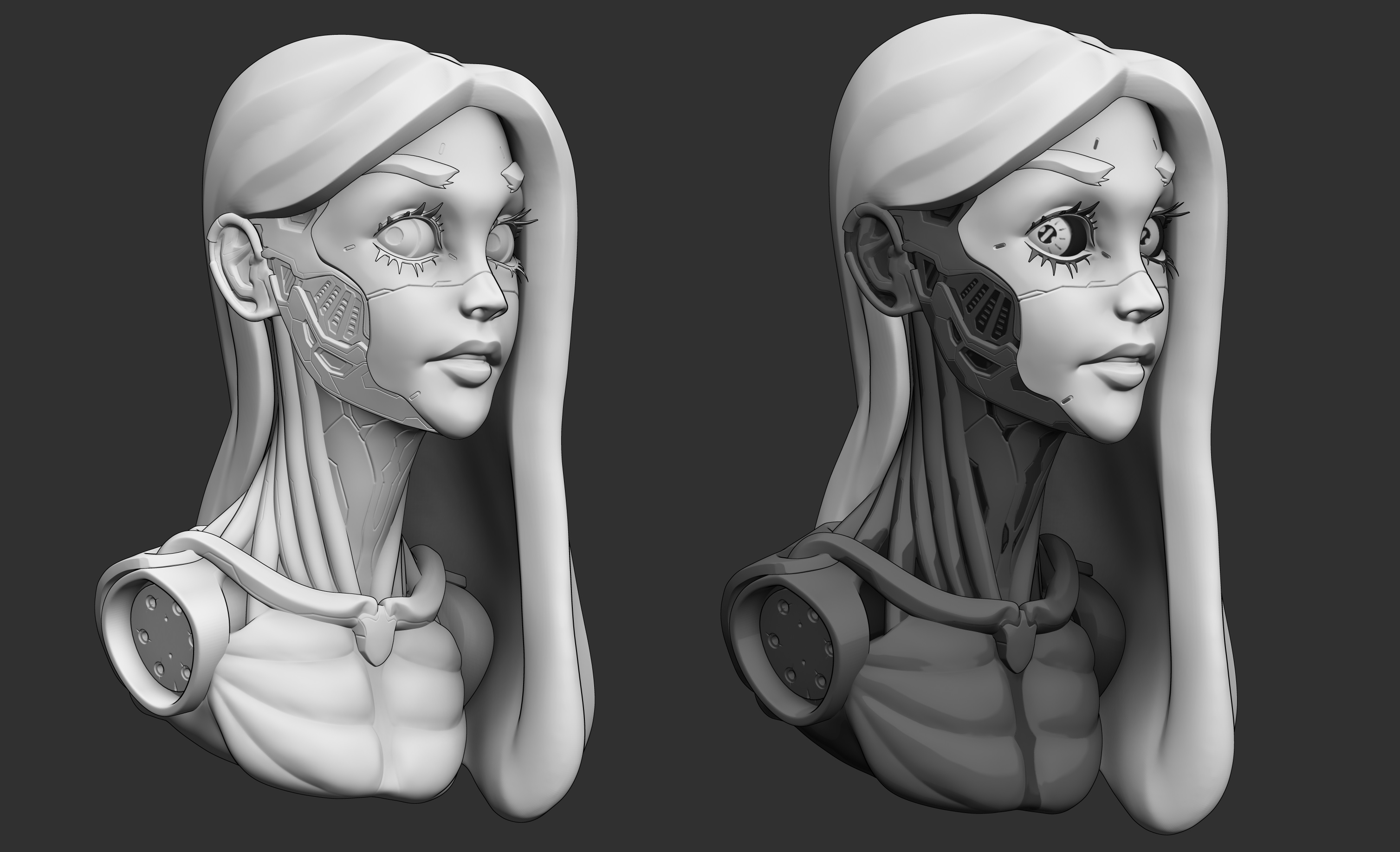 Cyboeg girl zbrush quick zbrush