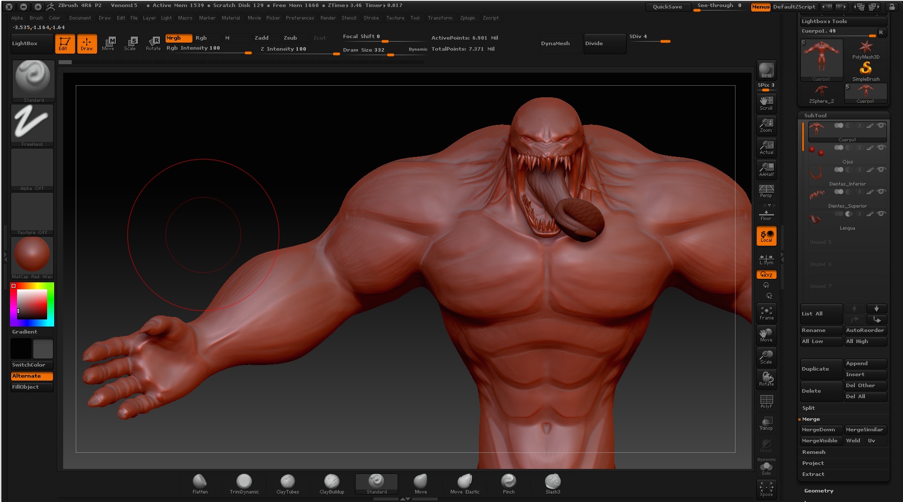 exposing subparts in zbrush