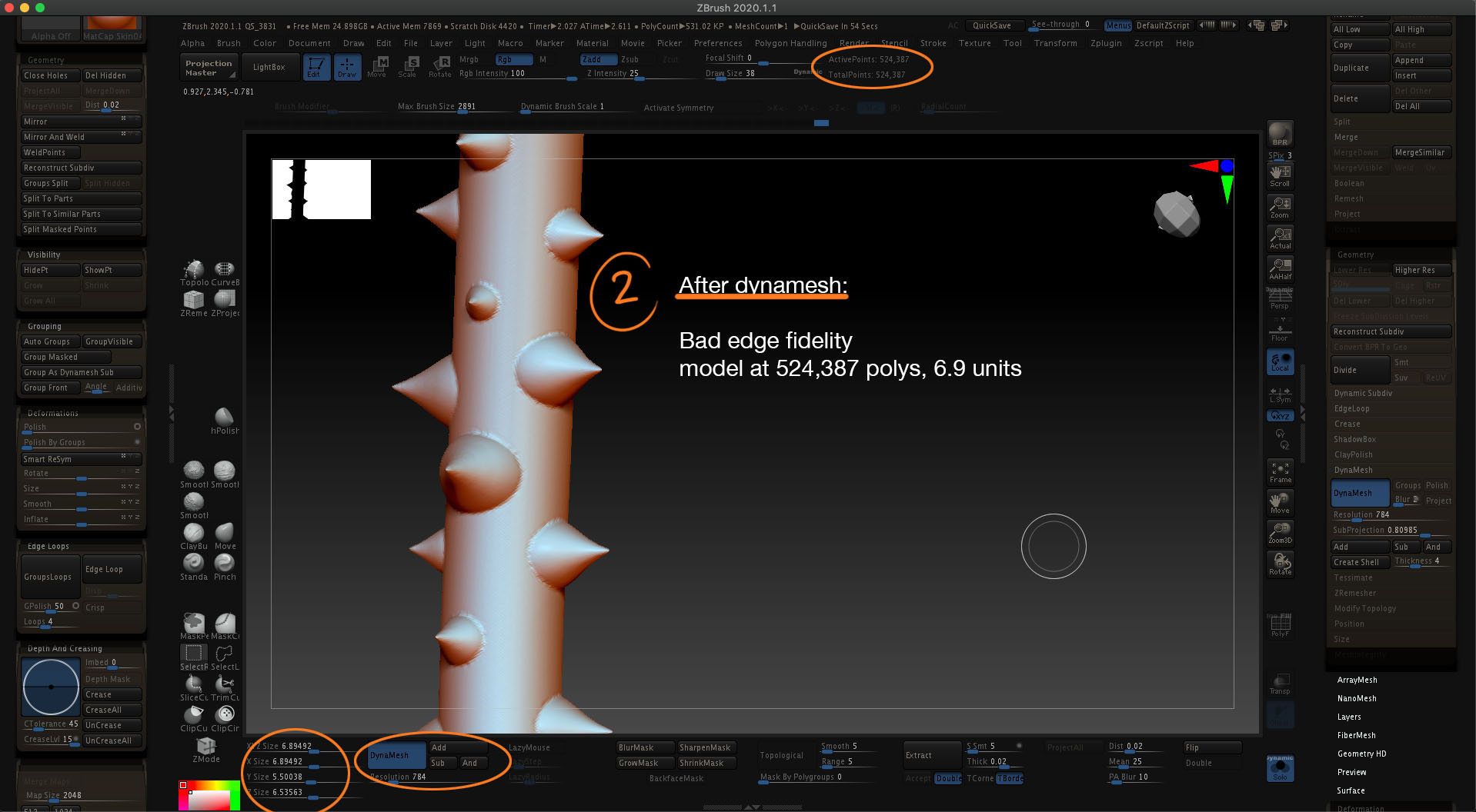 dynamesh not working zbrush