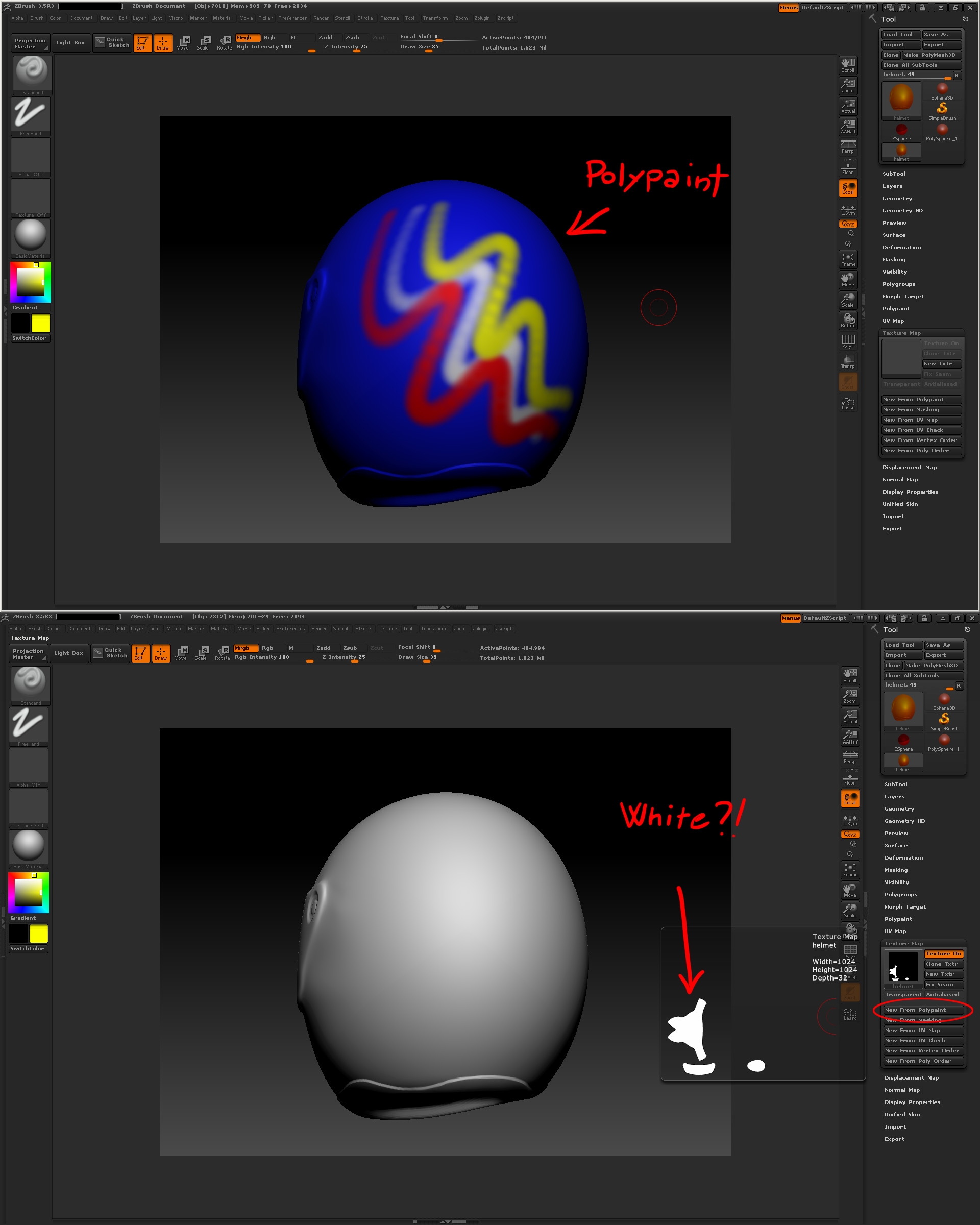 Problem with "New From Polypaint" function ZBrushCentral