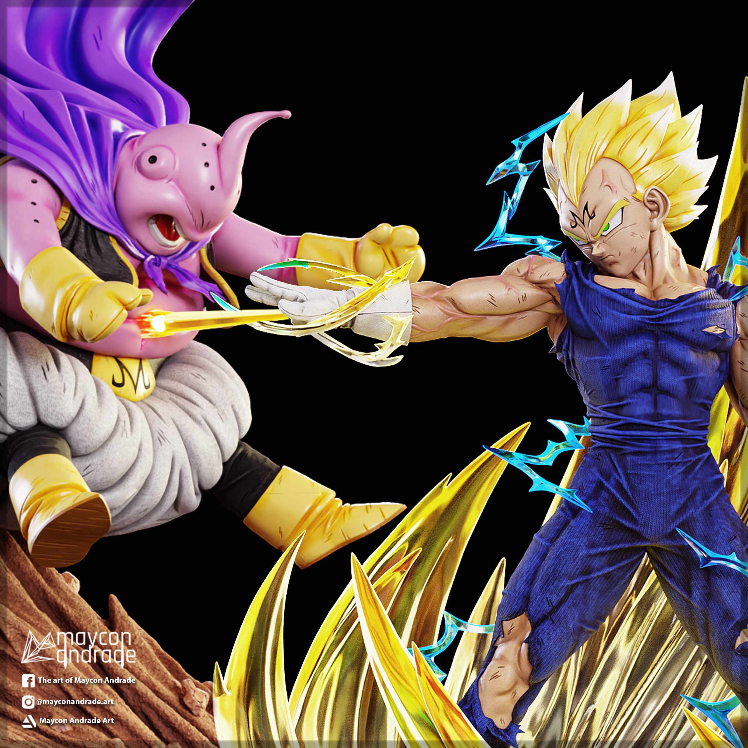 Vegeta vs Majin Boo by ZehB on DeviantArt