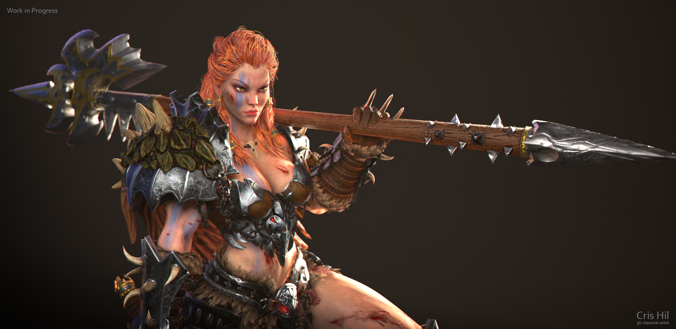 barbarian female diablo 3 fanart zbrushcentral.