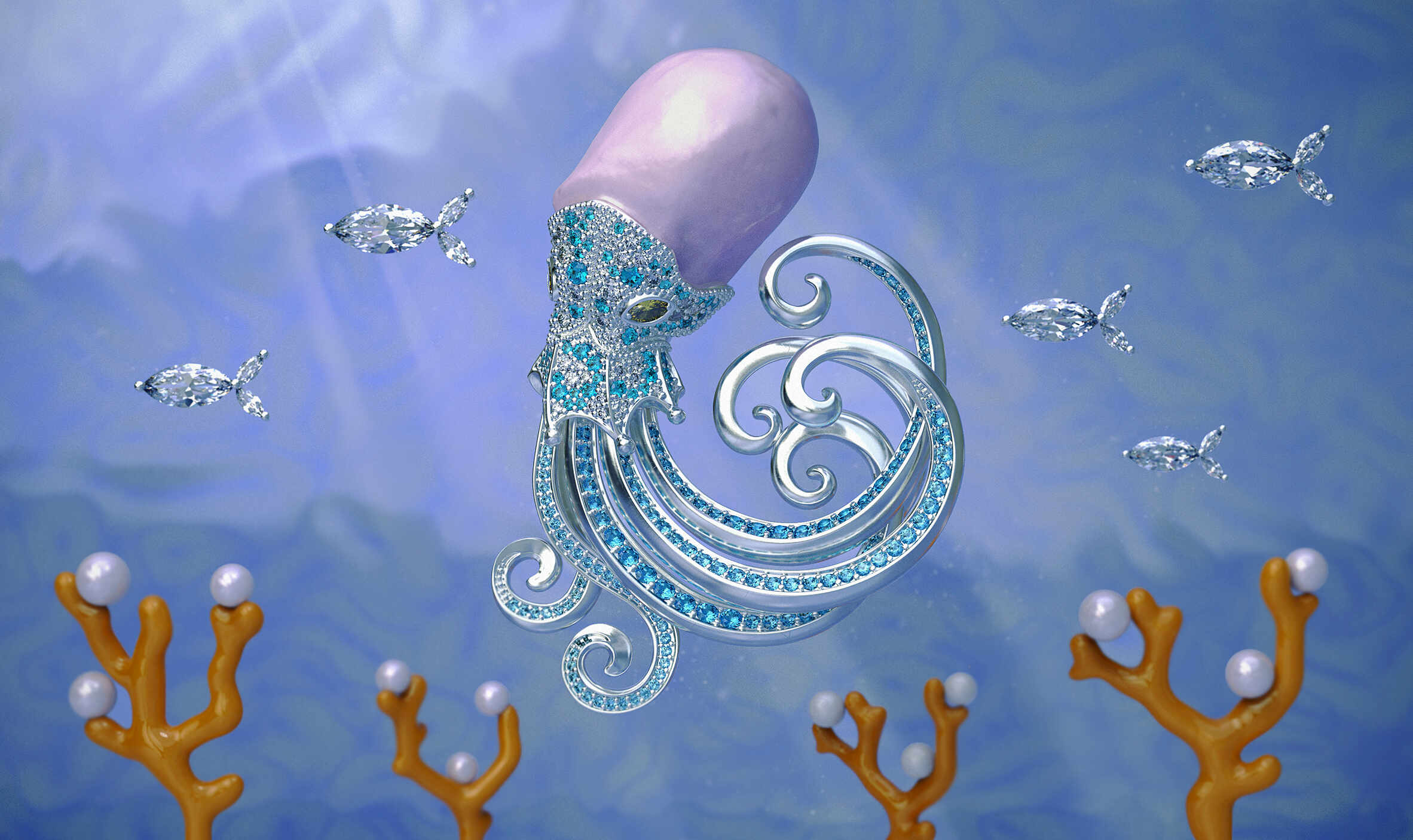 70s Vintage octopus motif brooch - Shop panic-art-market