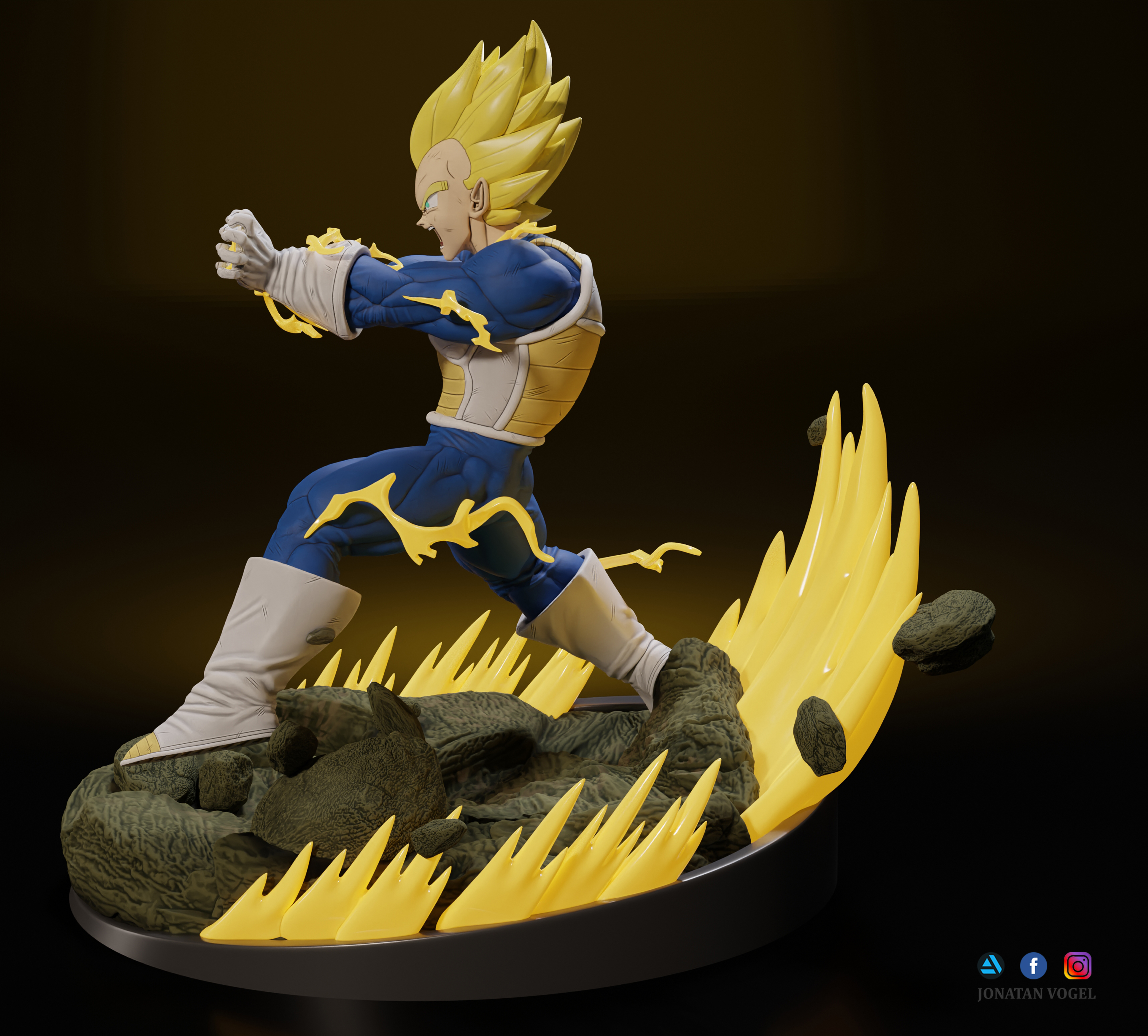 Vegeta Final Flash Statue - ZBrushCentral