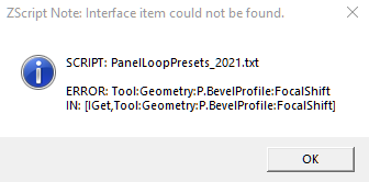 panelloop preset error