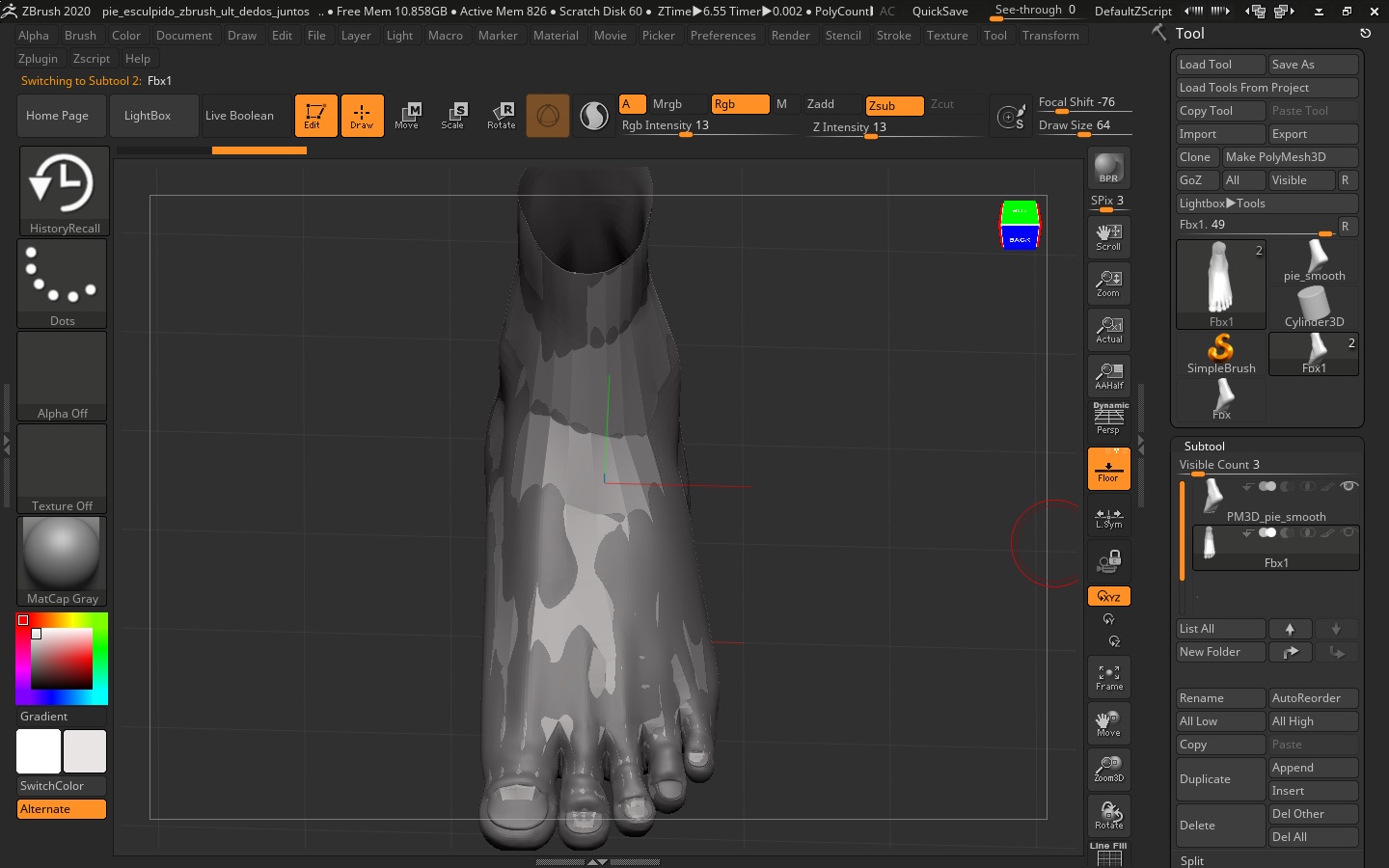 import fbx to zbrush