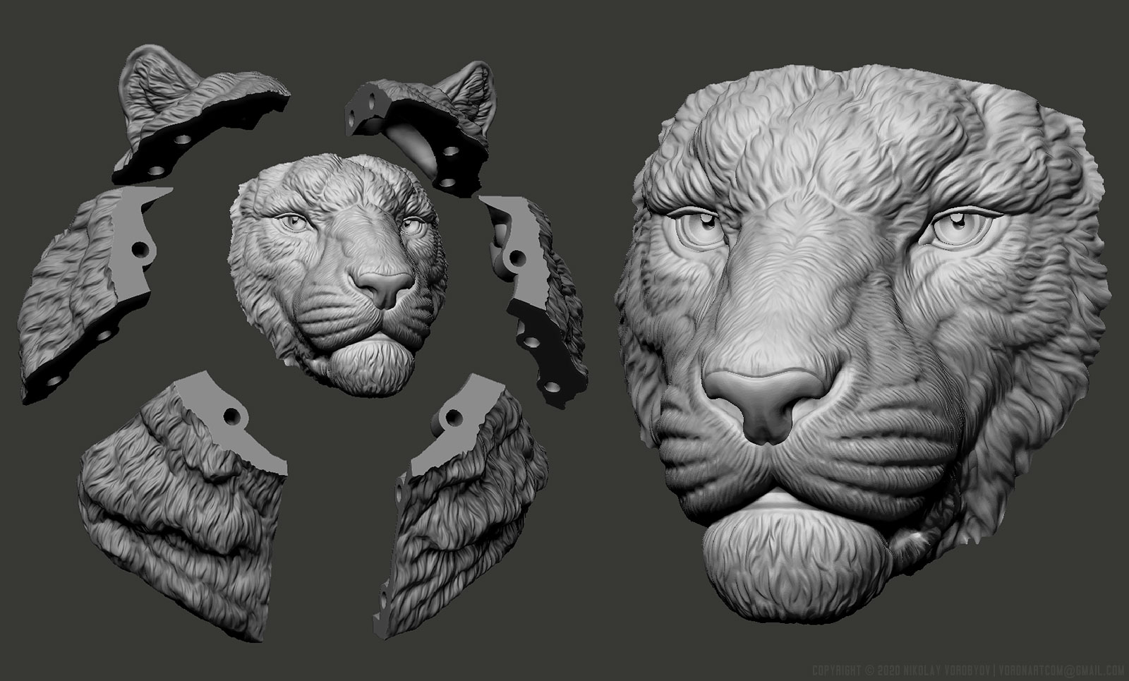 tigur zbrush sculpture