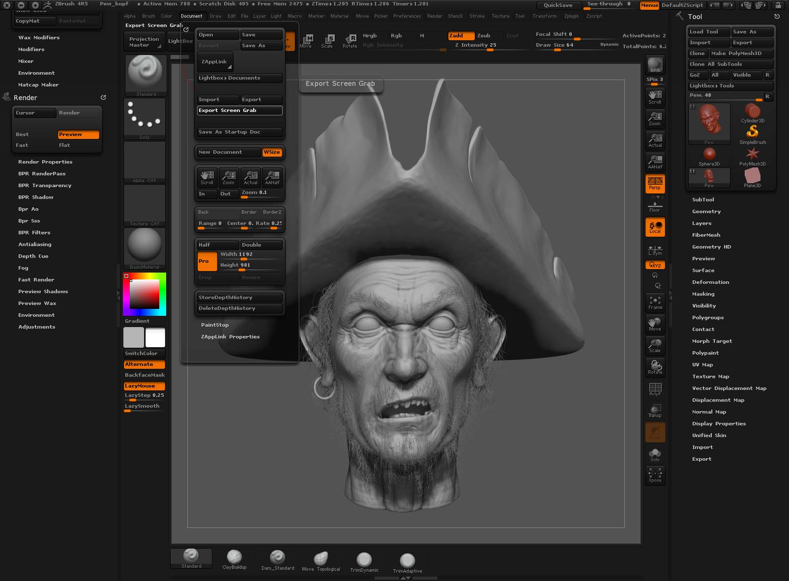 add backgroung for rendering in zbrush