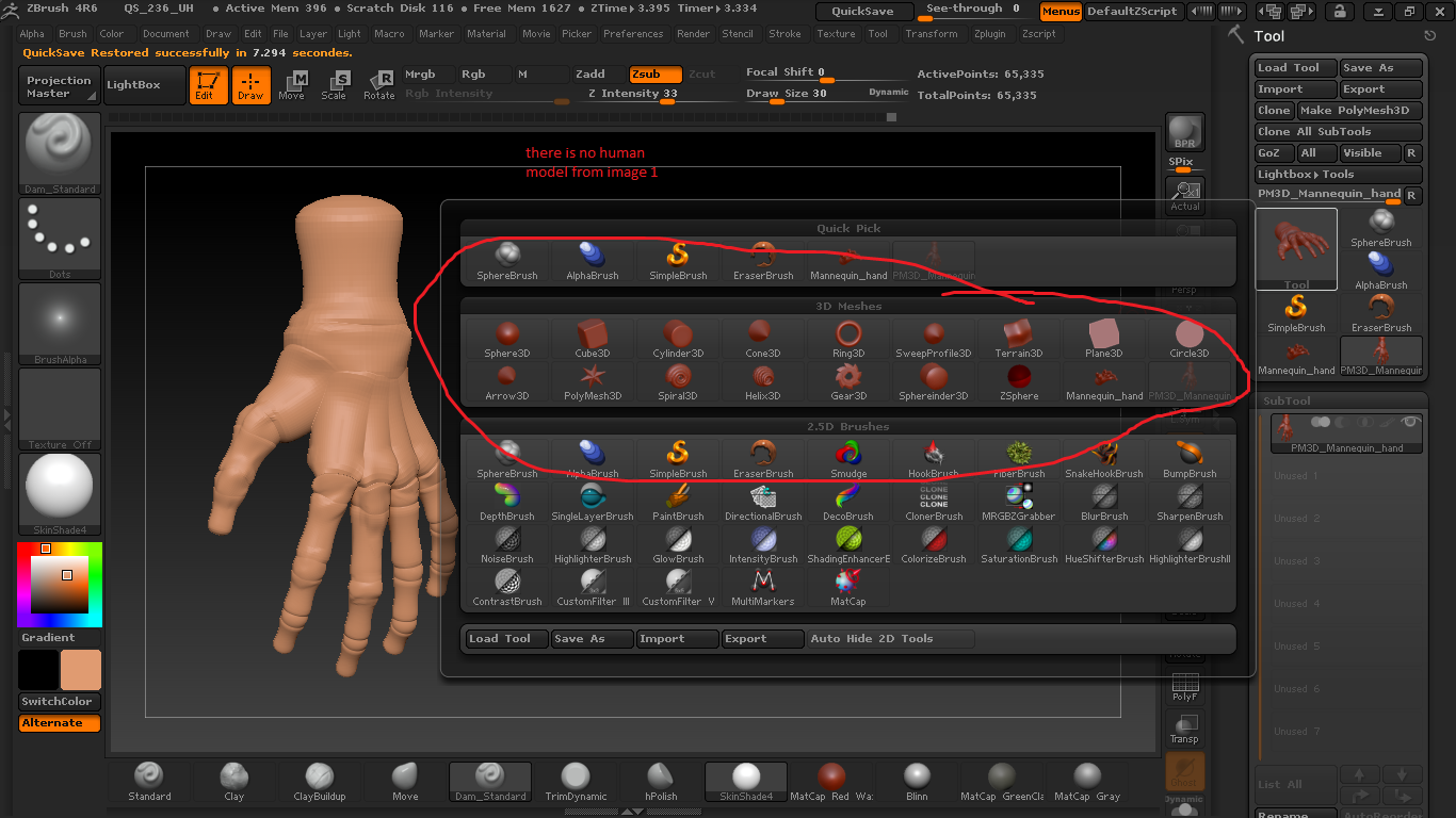 zbrush append subtool missing tools