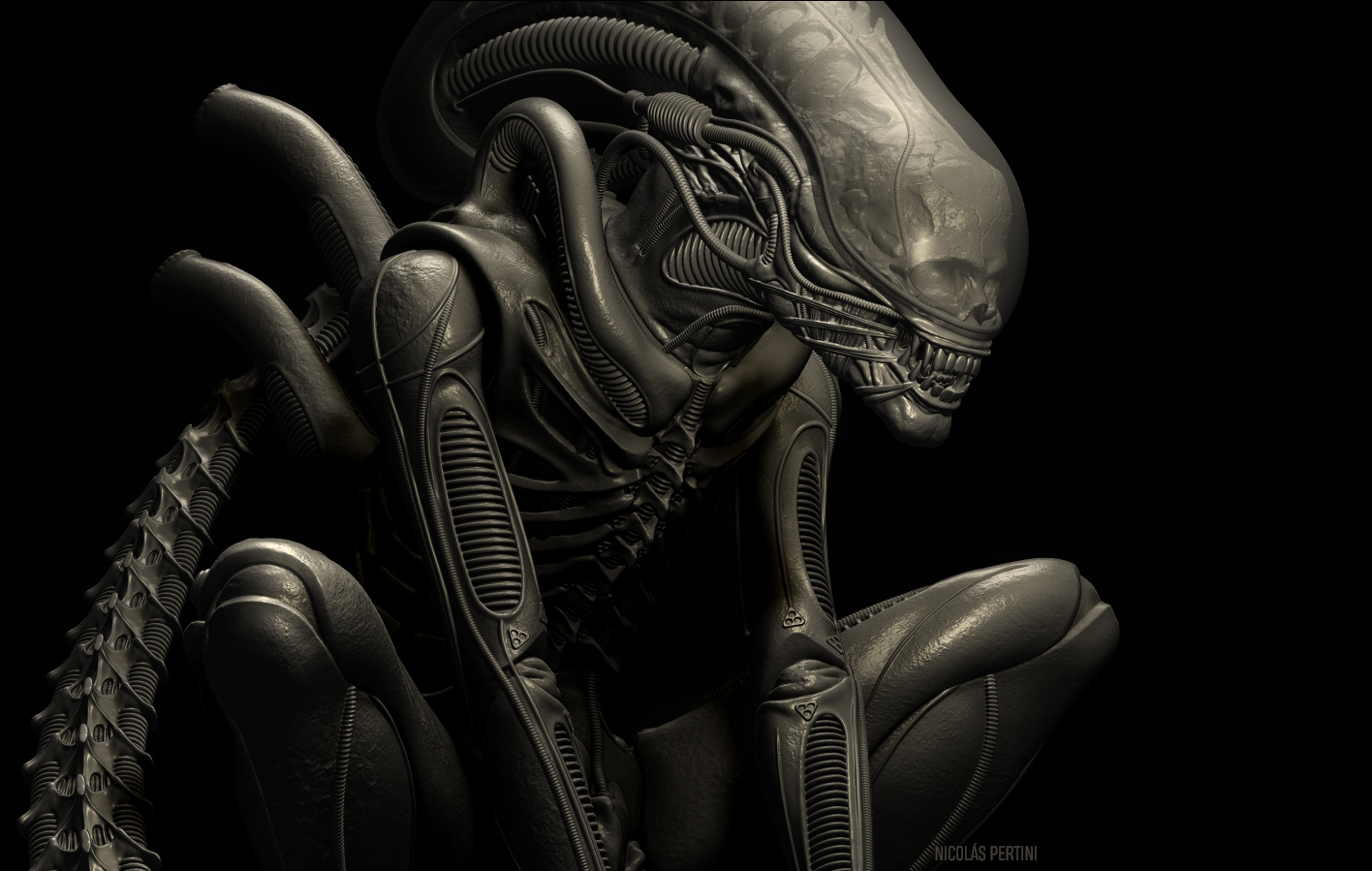 WIP Alien Xenomorph Big Chap for 3D Printing.