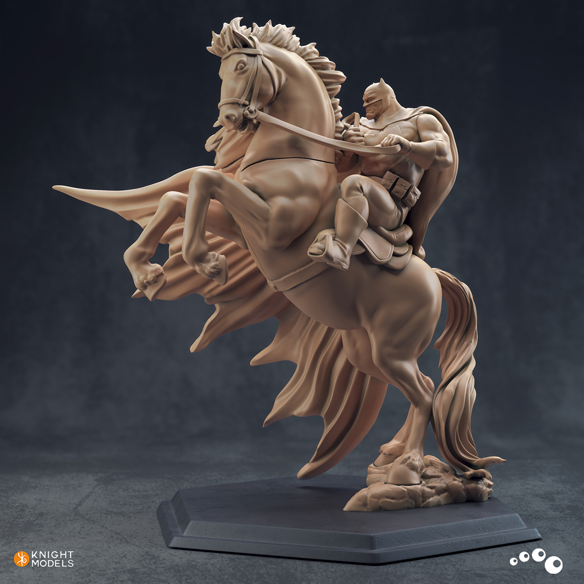 batman on a horse statue