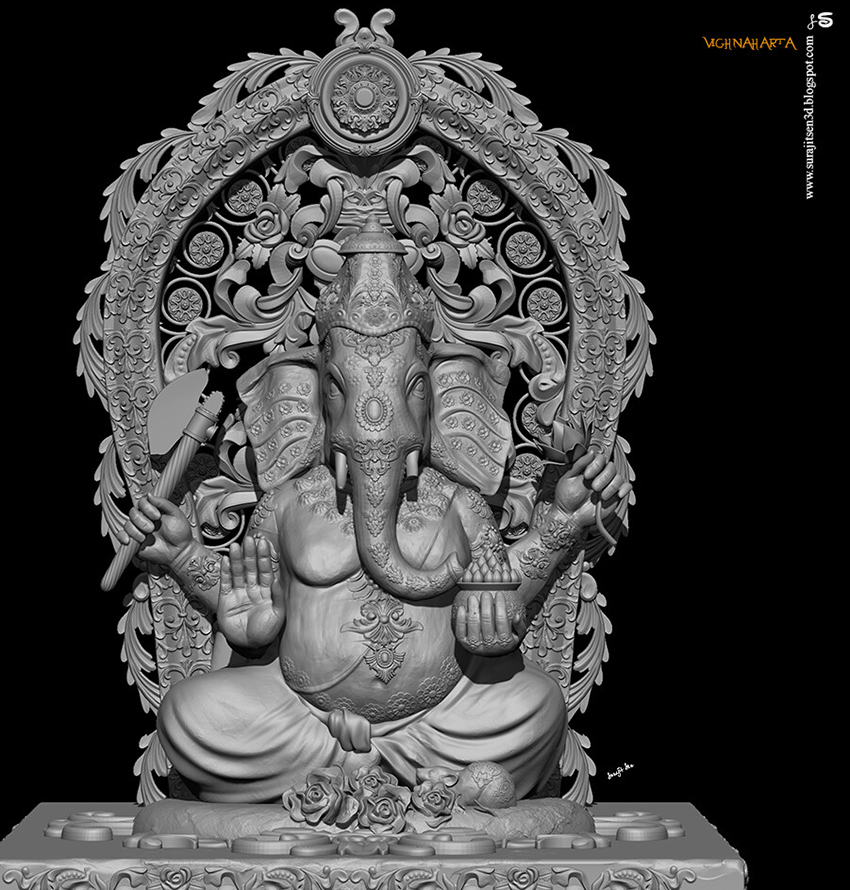Vighnaharta – Digital Sculpture by Surajit Sen - ZBrushCentral