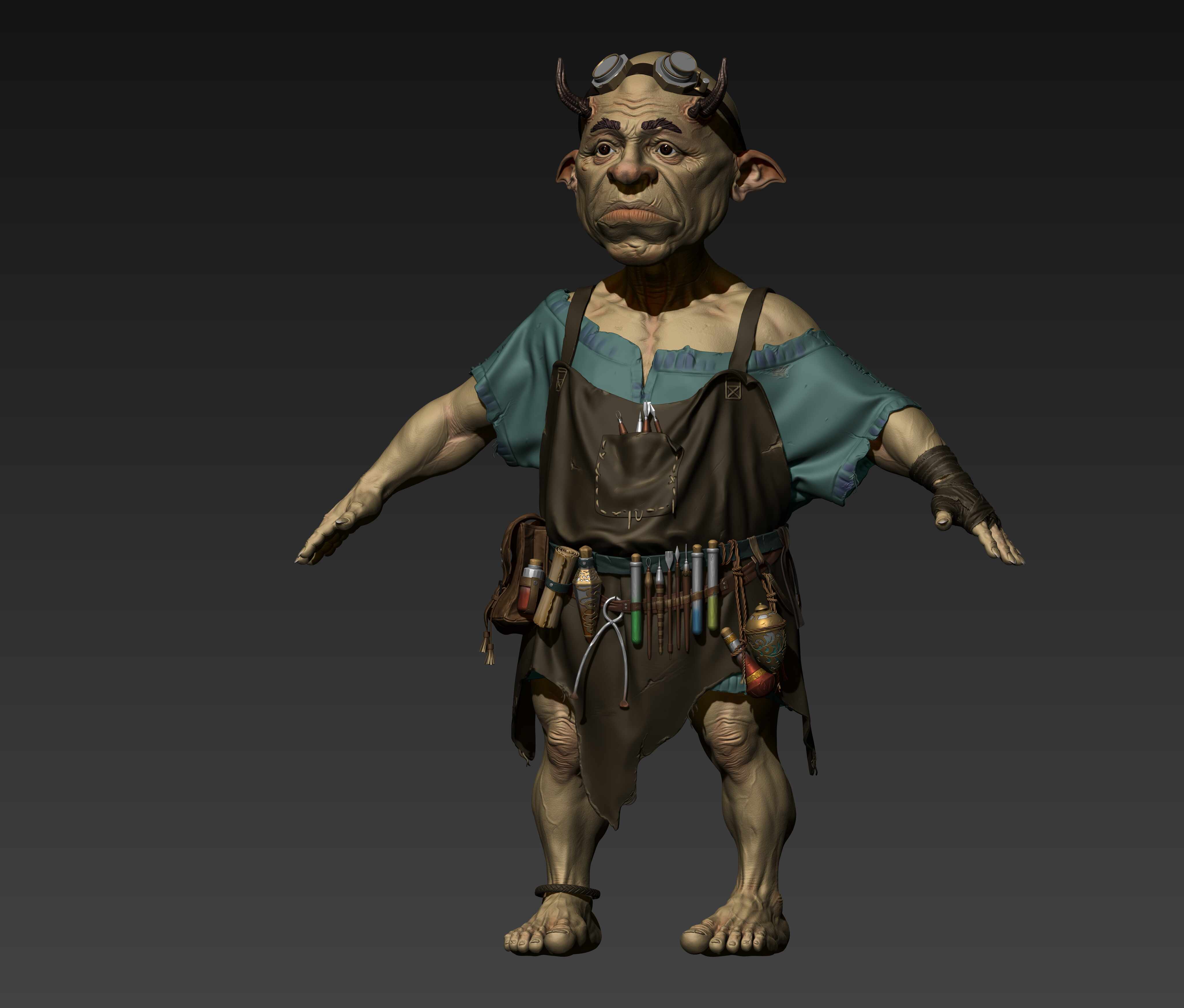 "Bound by darkness: the kind hearted Slave Goblin" - ZBrushCentral