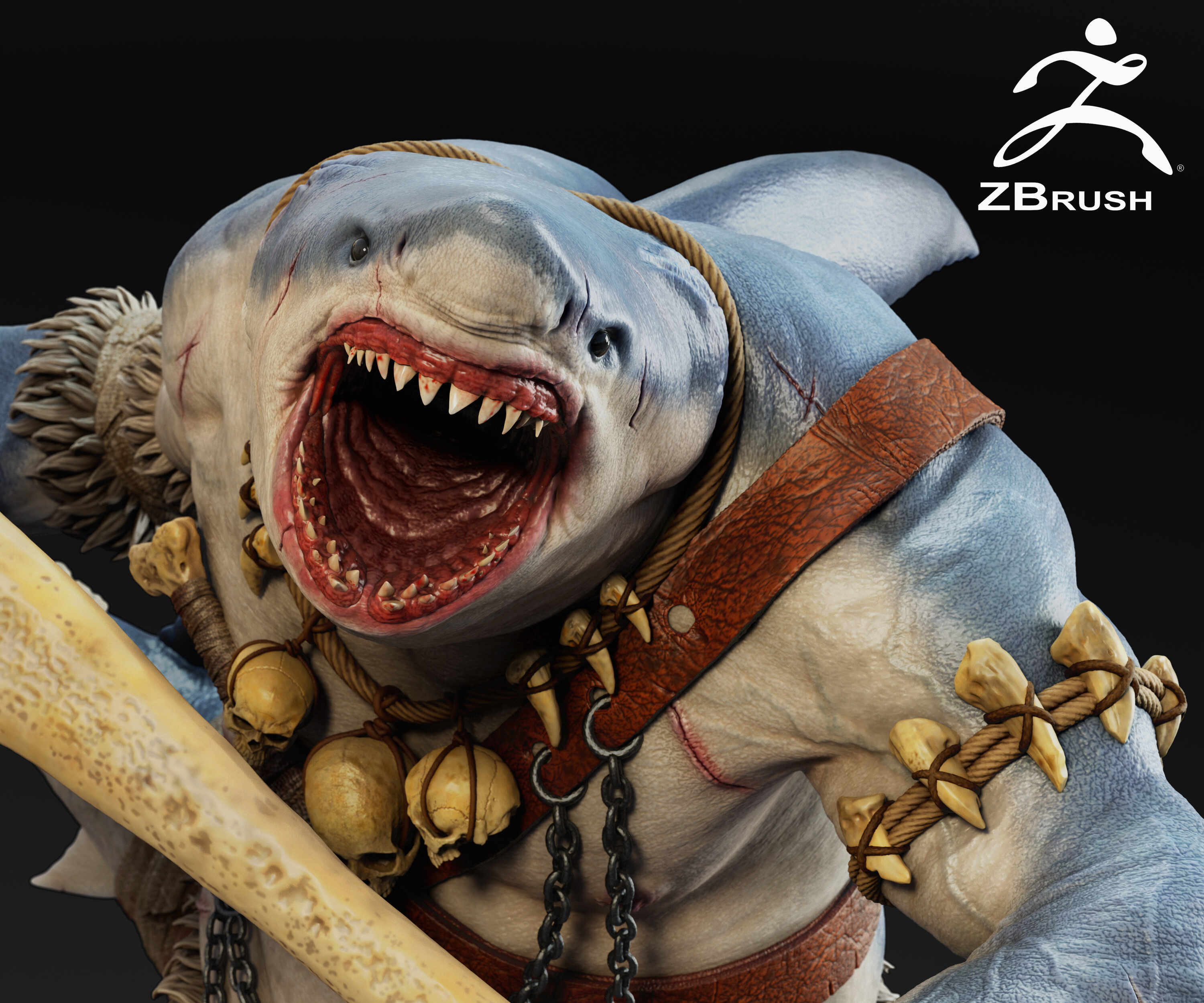 shark boy zbrush