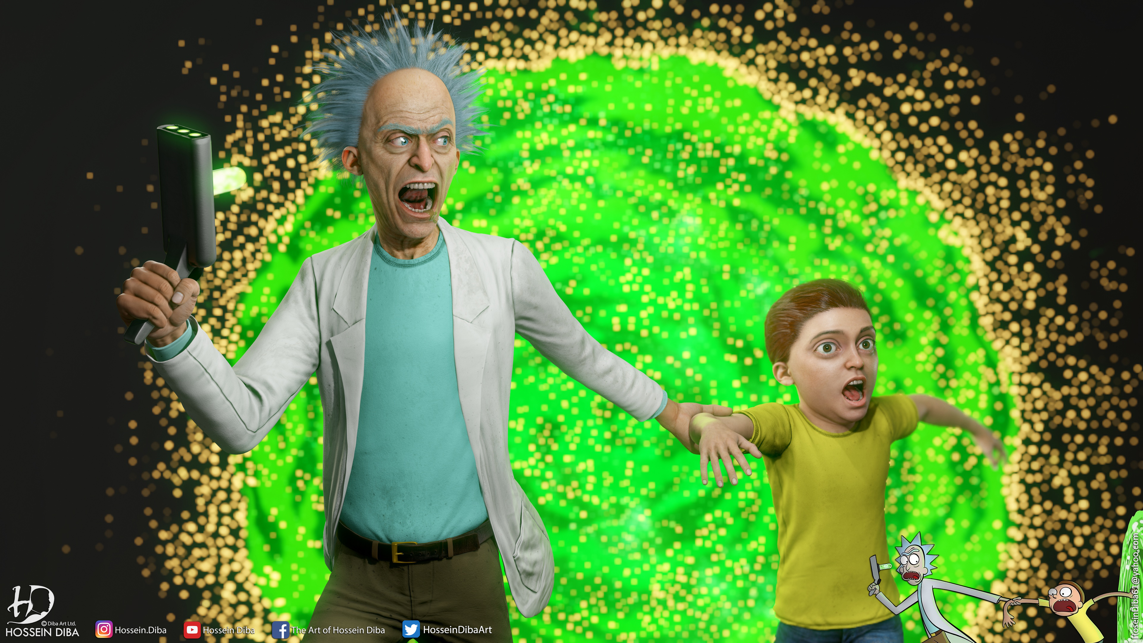 Hossein Diba - 3D Model of Rick and Morty(Real time)