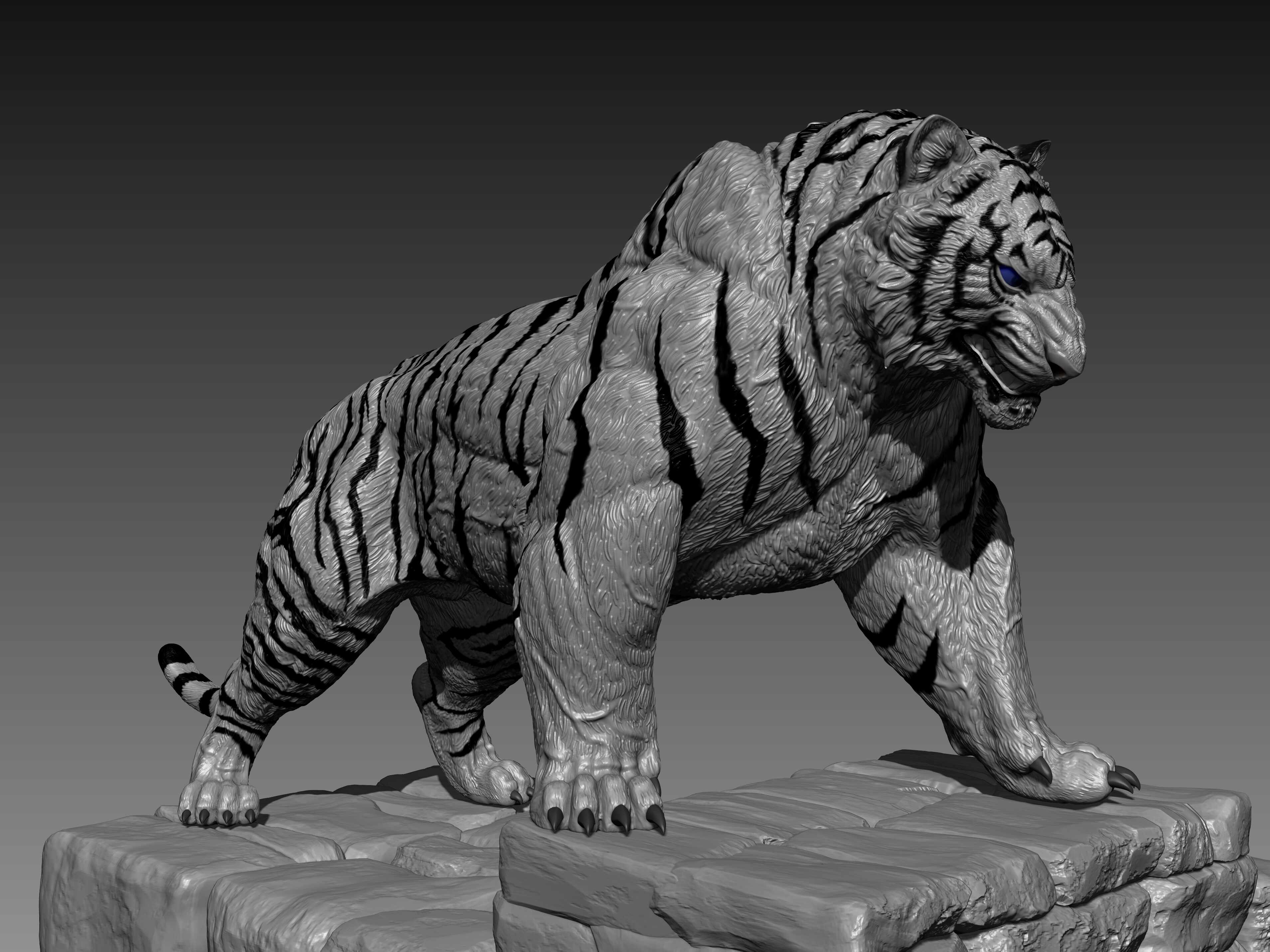 white tiger | 3D model