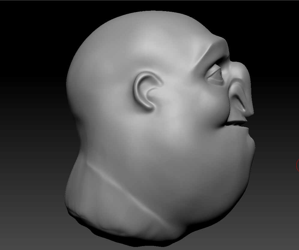 3d head side view