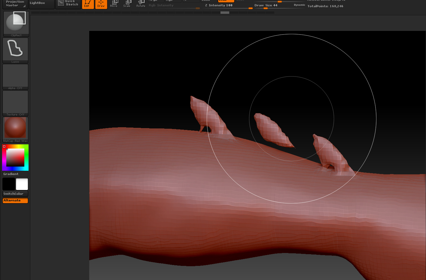 how to delete part of mesh in zbrush