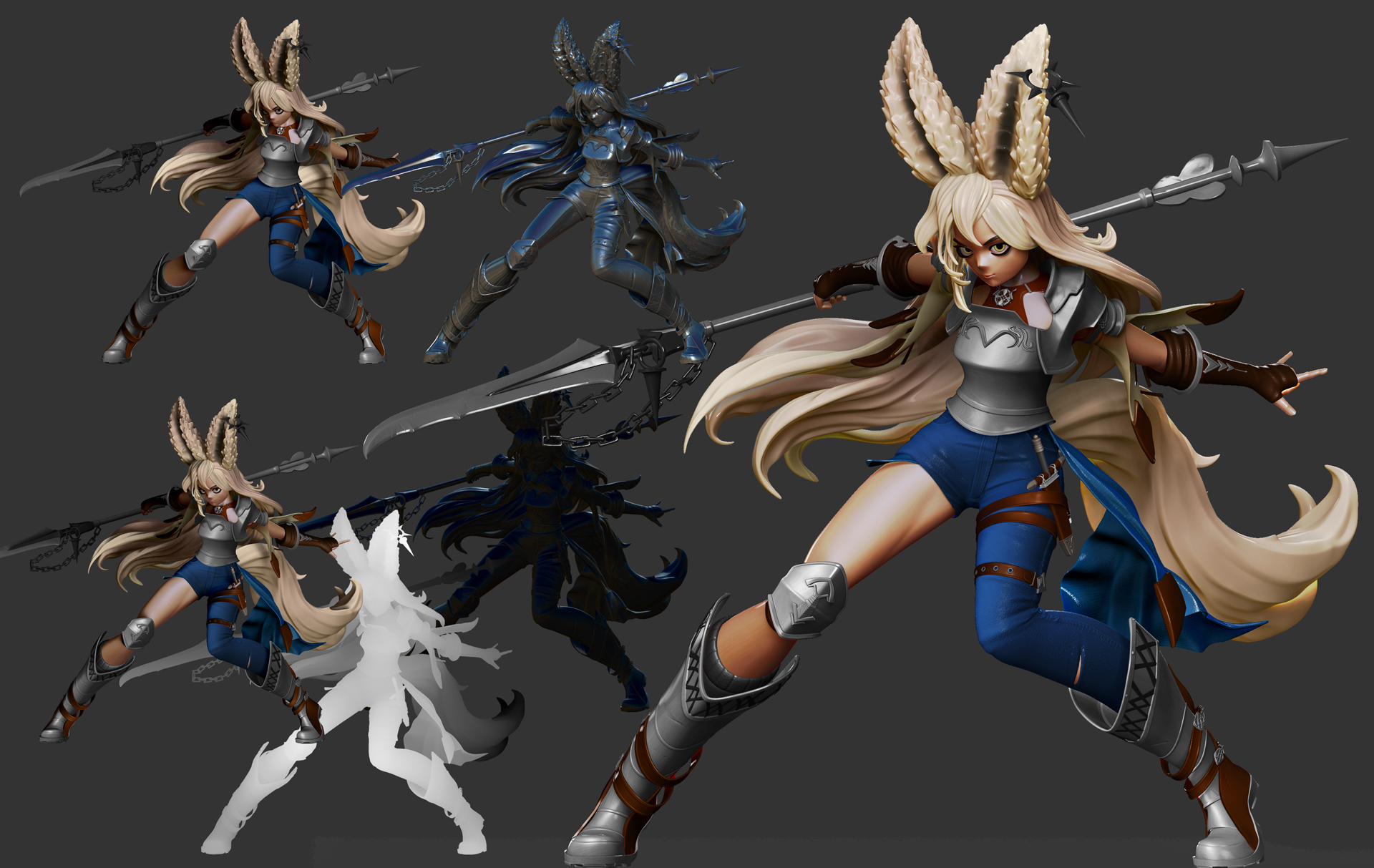 Anime Warrior Wolf Girl - Fan Art - Finished Projects - Blender Artists  Community