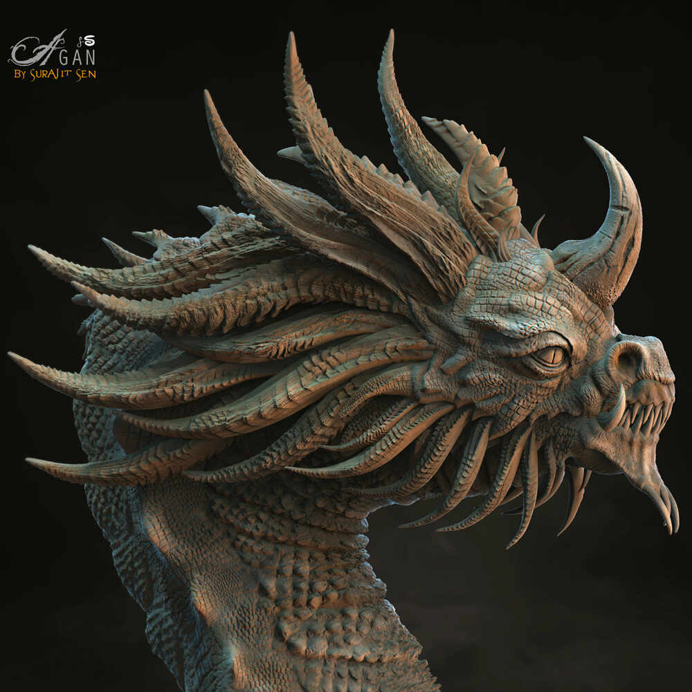Dragon Bust Concept - ZBrushCentral