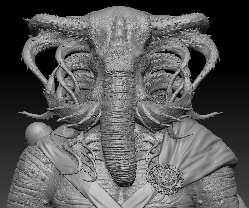 Docusta_Creature_Digital_SCulpture_SurajitSen_March2025_WIP1