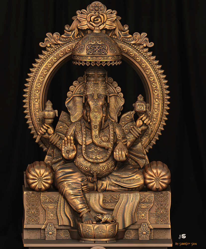 Ganapati_Digital_Sculpture_SurajitSen_Sept2021A1_L