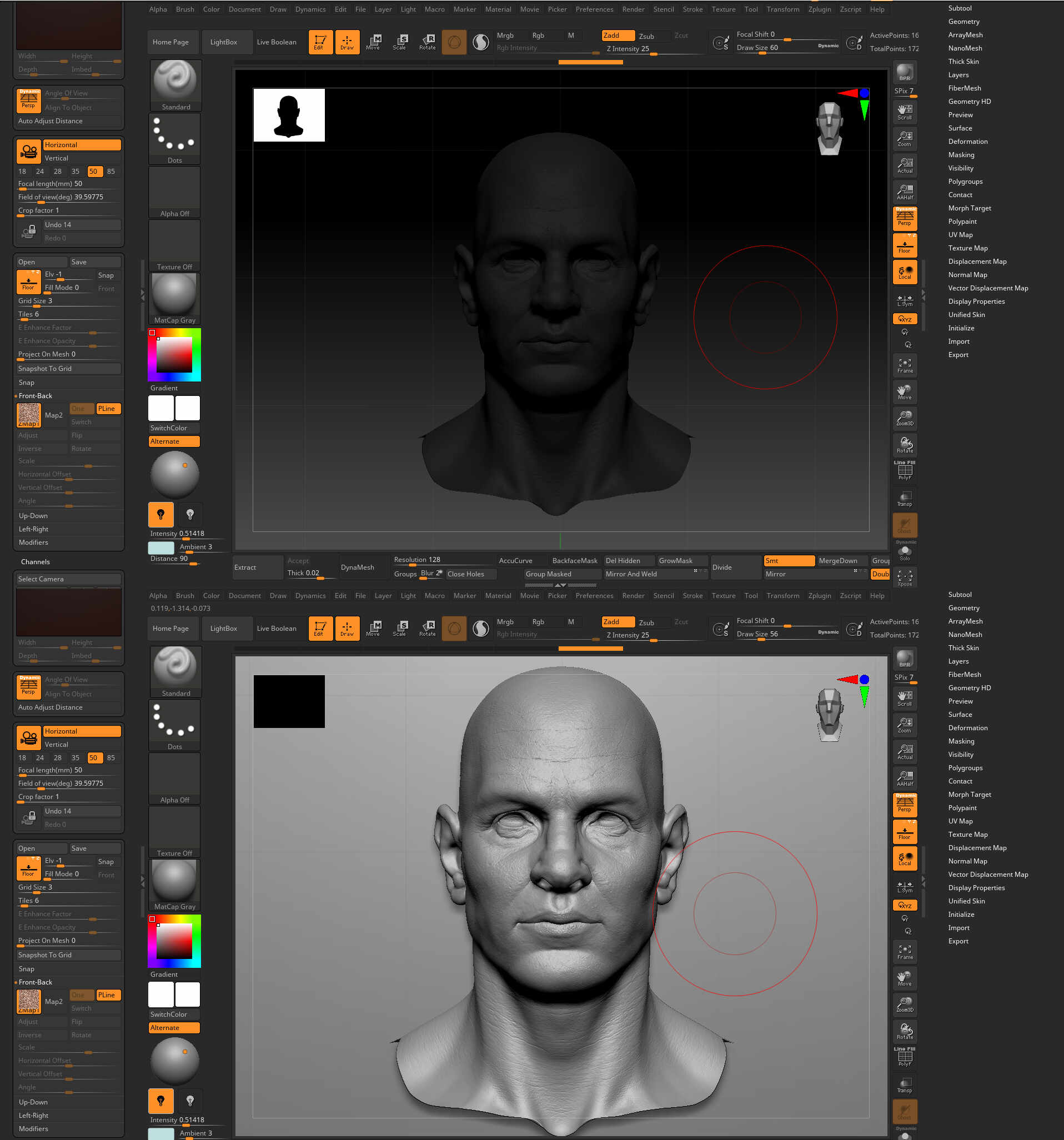 Tools seem to have Opacity set to 50% - ZBrushCentral